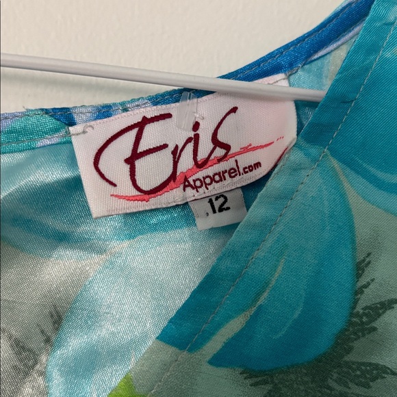 Eris Apparel Size 12, tropical Sleeveless Top - Blue and Green - Picture 2 of 4